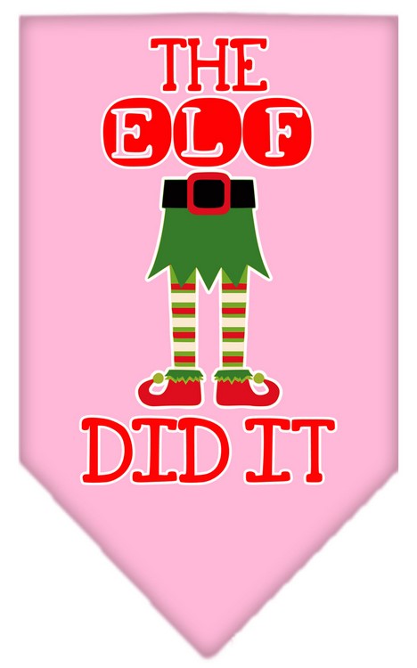The Elf Did It Screen Print Bandana Light Pink Large